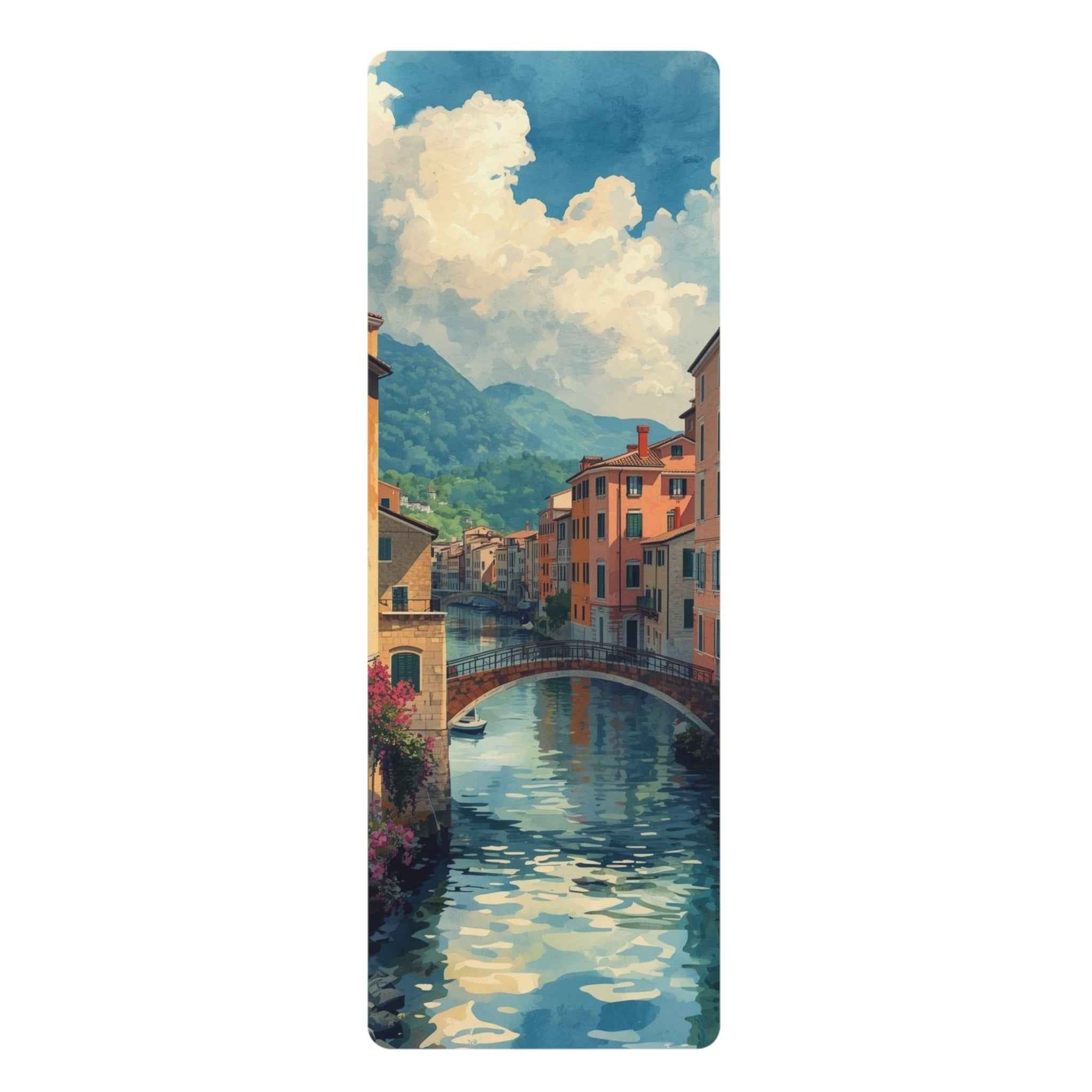 Serene Venice Landscape Yoga Mat - Eco-Friendly Rubber for Peaceful Practice